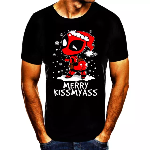 Grinch Merry Kiss my Ass Christmas Weihnachten Print T-Shirt Tshirt