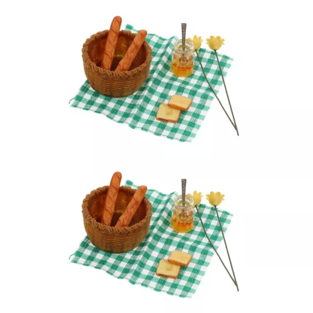 2 Set Mini Cesto Pane Decorazione Casa Torta Decorazione Torta Bambola Casa Casa