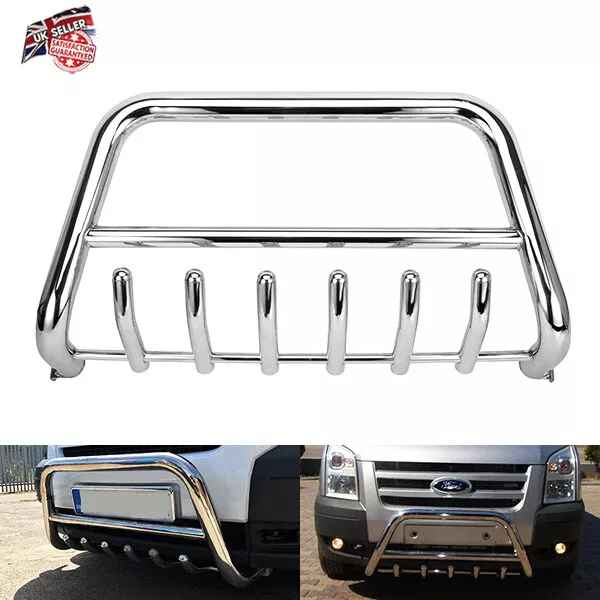 Polished Chrome Bull Nudge Bar Axle A Bar Grill Guard For 06-14 Ford Transit MK7