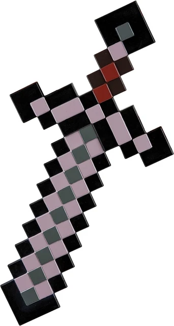 Netherite Black Sword Minecraft Fancy Dress Up Halloween Child Costume Accessory