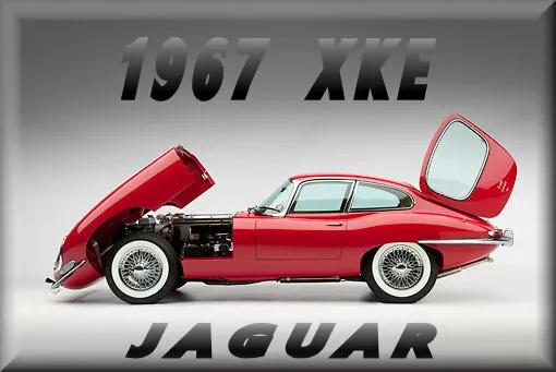 1967 Jaguar XKE Coupe, Red, Refrigerator Magnet, 42 MIL Thick