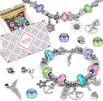 Set di braccialetti fai da te 3 collane argentate Longyisound set regalo personalizzato gioielli fai da te braccialetti fai da te regali per bambine 8-12 anni 