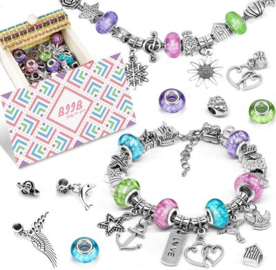 Set di braccialetti fai da te 3 collane argentate Longyisound set regalo personalizzato gioielli fai da te braccialetti fai da te regali per bambine 8-12 anni 