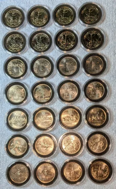 Usa Gem 25 Cent Coins 20 State 8 Other P & D Mints On Each Double Top Grade Qtrs