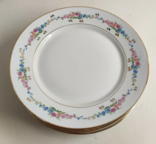 Assiettes Porcelaine 25,4cm Lot 6 - Bleu Vintage Selamica