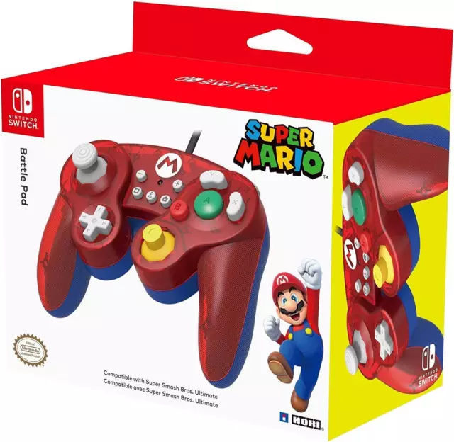 HORI Battle Pad Gamecube Style Controller - Mario Edition for  (Nintendo Switch)