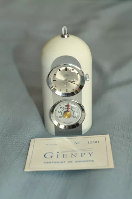 Orologio Meccanico Vintage Da Tavolo Gienpy Con Termometro  Gienpy Vintage Clock