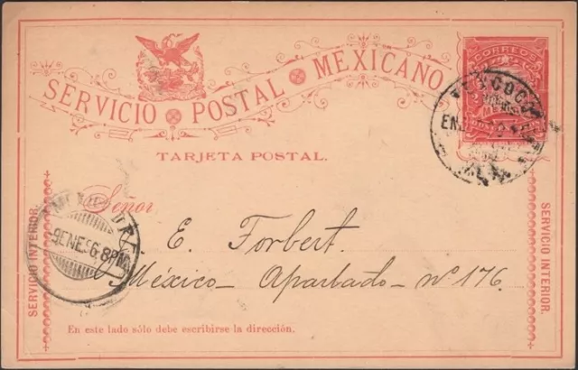 MEXICO, 1896. Post Card H&G 68g, Texcoco - Mexico City