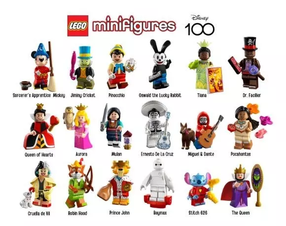 LEGO Minifiguren Disney 100 (Disney Serie 3) Komplettset 18 Figuren BRANDNEU