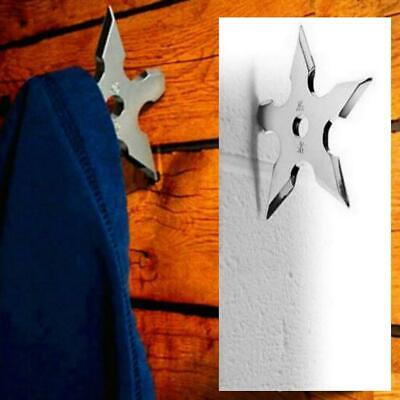NINJA COAT HOOK Metal Wall Clothes Hanger Shuriken Novelty Throwing Star Dart 2