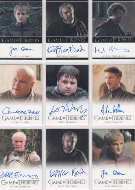 2012 Game of Thrones Season 1 Autograph Auto Card Selection