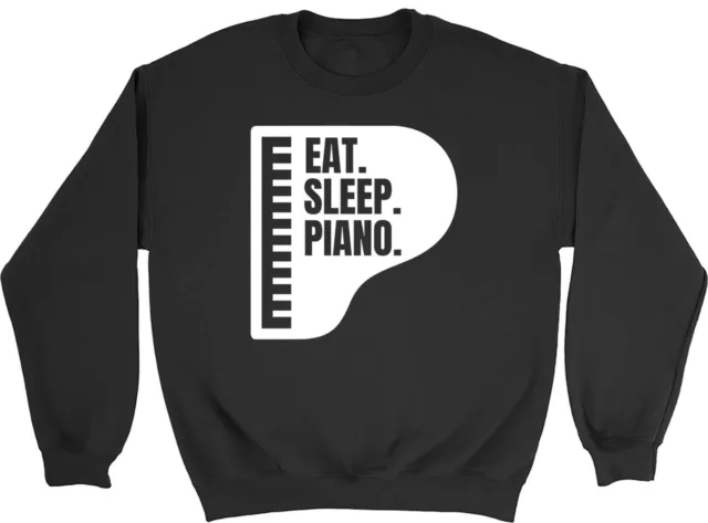Funny Piano Sweatshirt Mens Womens Eat Sleep Piano Gift Jumper