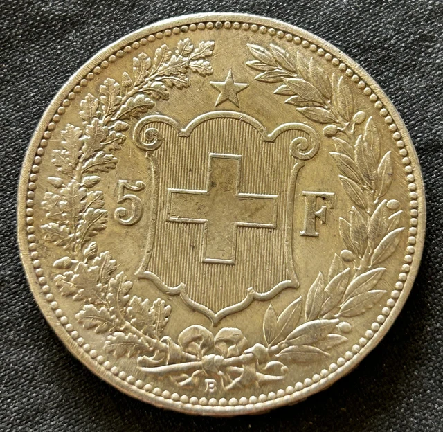 Pièce De 5 Francs Suisses 1891 B - Argent - Tête D'Helvetia - Atelier Berne - Collection