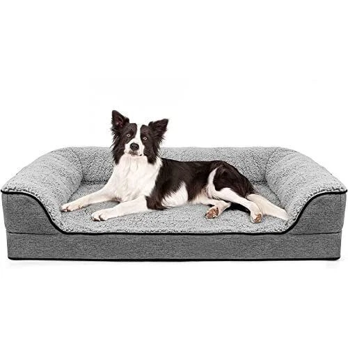 Dog Bed, Bolster Couch Dog Bed for Large Dogs, Removable Washable Cover Pet Bed