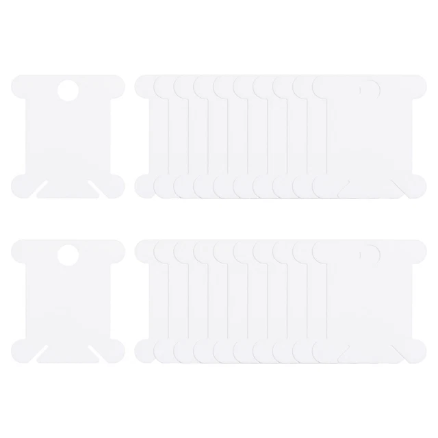 300 piezas bobinas de hilo de hilo de bordar de plástico para hilo de punto de cruz blanco