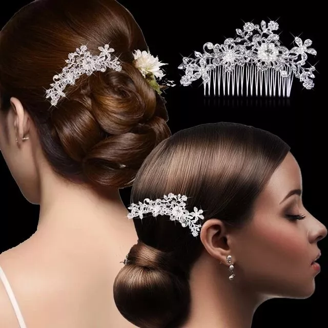 Bridal Wedding Crystl Flower Crystal Pearls Diamante Bridesmaid Bridal Hair Comb