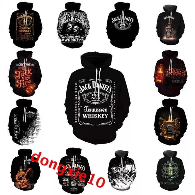 Unisex Mens Womens JackDaniel Whisky Hoodies Sweatshirt Pullover Jumper Top Gift