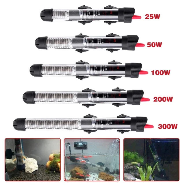Aquarium Heater Submersible Fish Tank Adjustable 25W 50W 100W 200W 300W Watts US