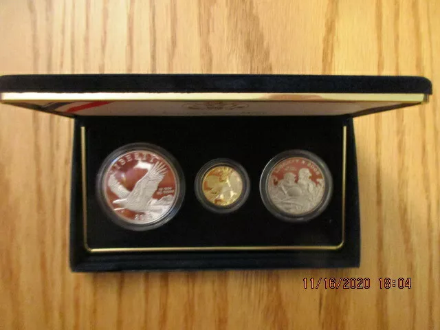 2008 Bald Eagle Gold & Silver Commemorative Coin Proof Set w Box COA