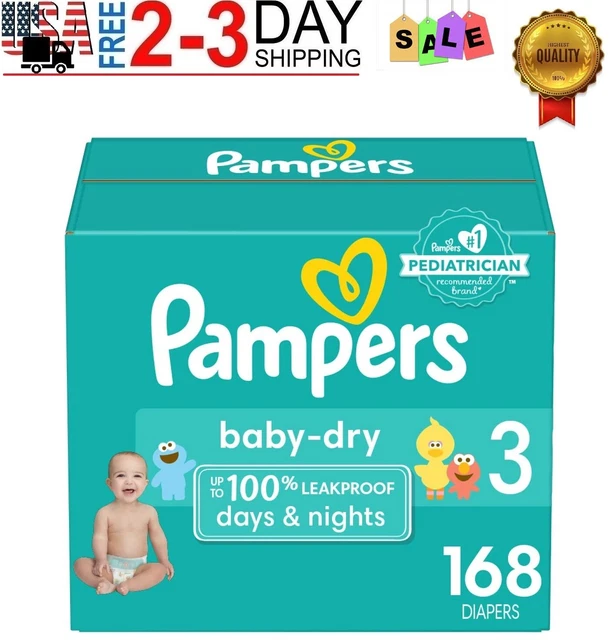 NEW Pampers Baby Dry Diapers Size 3 168 Count
