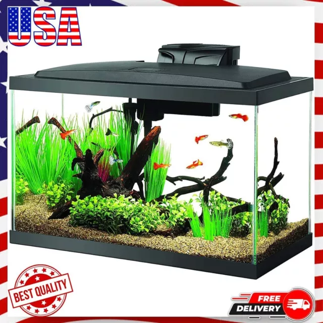 Aqueon Aquarium Fish Tank Starter Kit with LED Lighting 10 Gallon Fish Tank