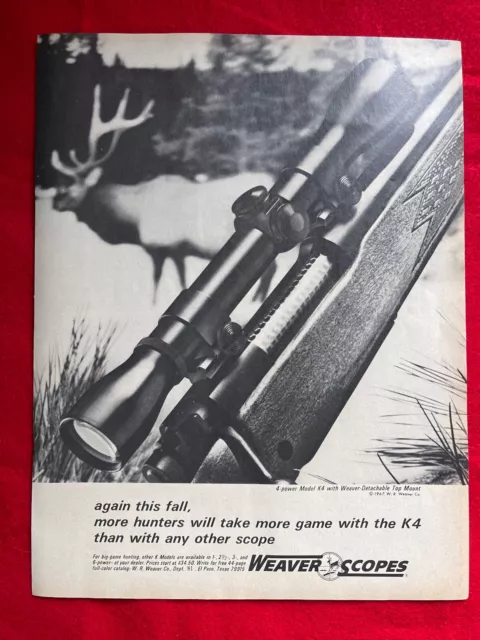 Vintage 1967 K4 Weaver Scopes Print Ad