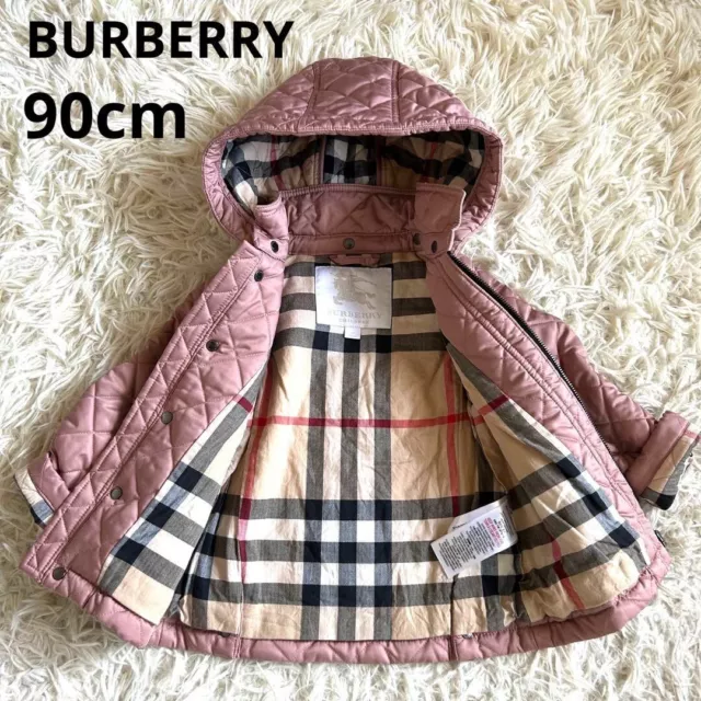 Burberry Children Quilted Jacket  Nova Check Hooded Pink Kids 2Y/92cm Used