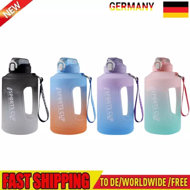 2300ml Sports Water Bottle Outdoor Fitness Travel Portable Leakproof Frosted Cup