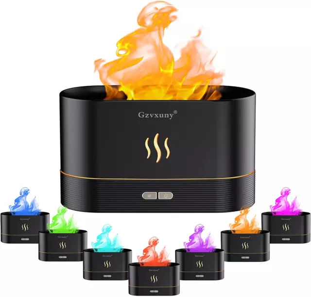 Flame Essential Oil Diffuser, Upgrade 7 Colour Lights Aromatherapy Diffuser, Sup