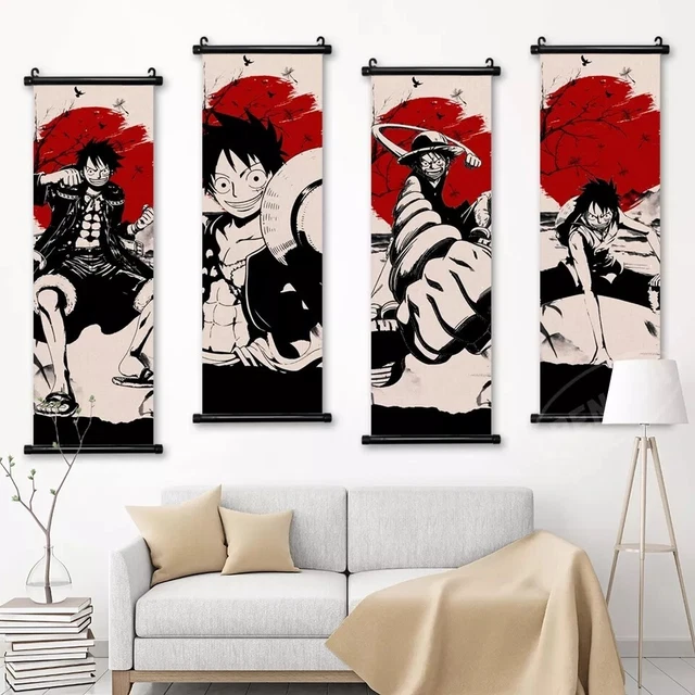 Poster Toile Manga 70x100cm - Naruto, Goku, Tanjiro, Luffy, Midoria - Déco Murale