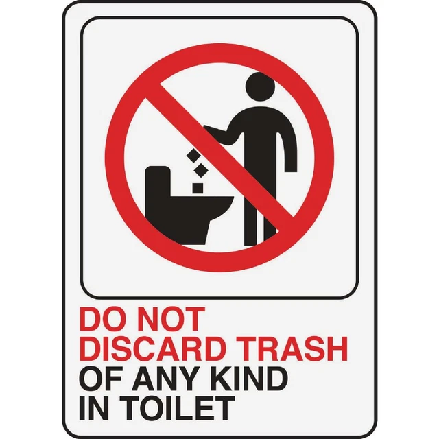 Hy-Ko Do Not Discard Trash In Toilet Sign D-25 Hy-Ko D-25 029069020019