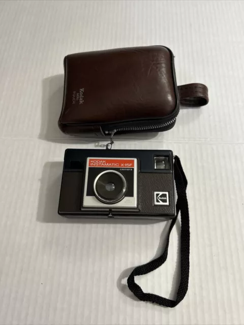 Cámara instantánea vintage Kodak Instamatic X-15F con estuche con cremallera mini bolsa