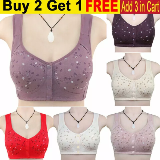 Ladies Front Fastening Bra Non Wired Non Padded Soft Stretch Zip