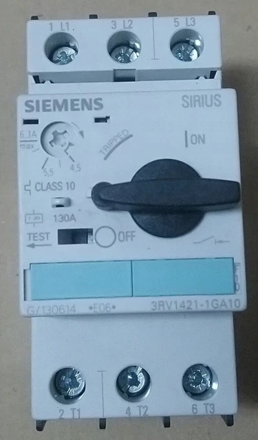 Disjoncteur moteur Siemens 3RV1421-1GA10 4.5-6.3A / # 5 5D1 3625