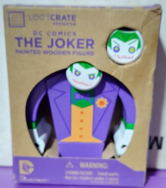 The Joker Painted Wooden Figure DC Comics Batman Loot Crate Exclusive New