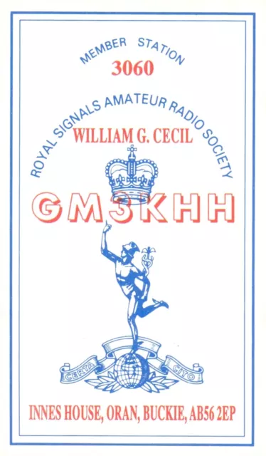 1 x QSL Card Radio UK RSARS 3060 GM3KHH Oran Buckie 1995 ≠ T1172