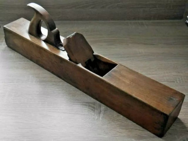 Antique 22" Carpenters Wooden Block Plane Bench Tool Robert Airby Vintage   L884