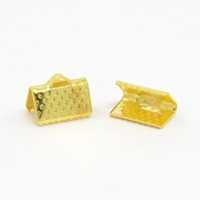 LOT de 25 EMBOUTS PINCES ATTACHE RUBAN à griffes gros grain 10 x 7mm DORE perles