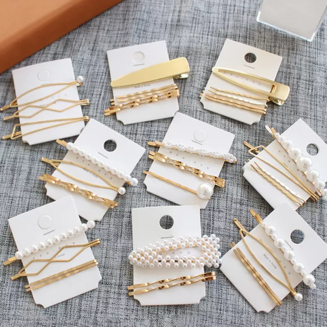 3Pcs/Set Pearl Alloy Hair Clips Glossy Duckbill Clip BB Clip Styling Tool Simple