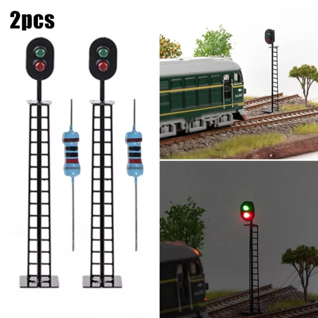 Signal ferroviaire léger feu signal rouge pré-rail filaire 3/12 volts DC OO