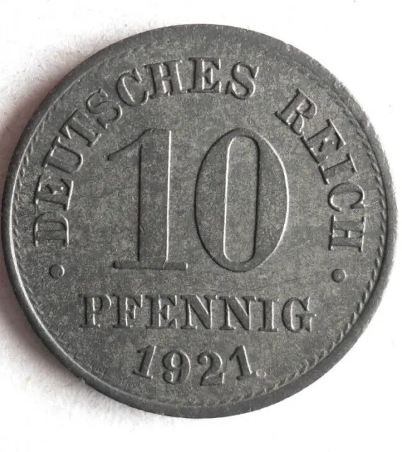 1921 GERMAN EMPIRE 10 PFENNIG - Excellent Vintage Coin - german BIN #7