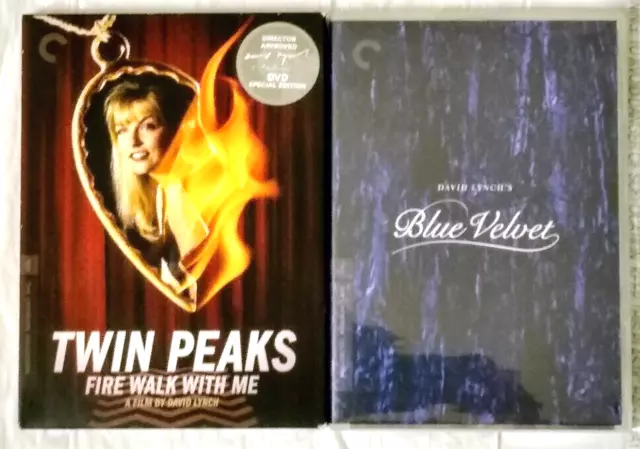 Twin Peaks Fire Walk With Me+Blue Velvet Criterion Collection DVD lot Lynch OOP
