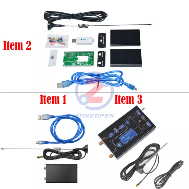 8232 FM Ham Radio KITS & 100KHz-1.7GHz UV HF RTL-SDR USB Tuner Receiver/ R820T