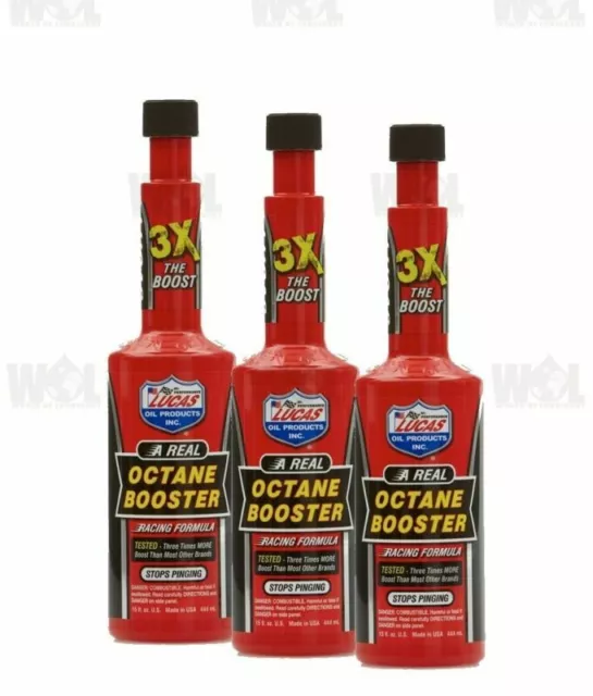 Lucas Octane Booster 444ml 3x Boost Racing Formula Petrol Fuel Additive 3 Units