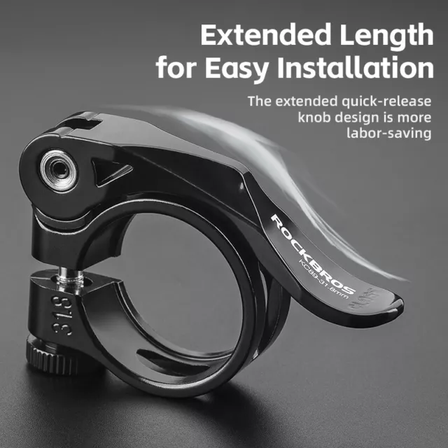ROCKBROS Bike Seat Tube Clamp Quick Release Aluminum Alloy MTB Lock Seat Clamp