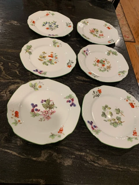 VINTAGE BAREUTHER WALDSASSEN BAVARIA GERMANY Plates - #124  set of 6