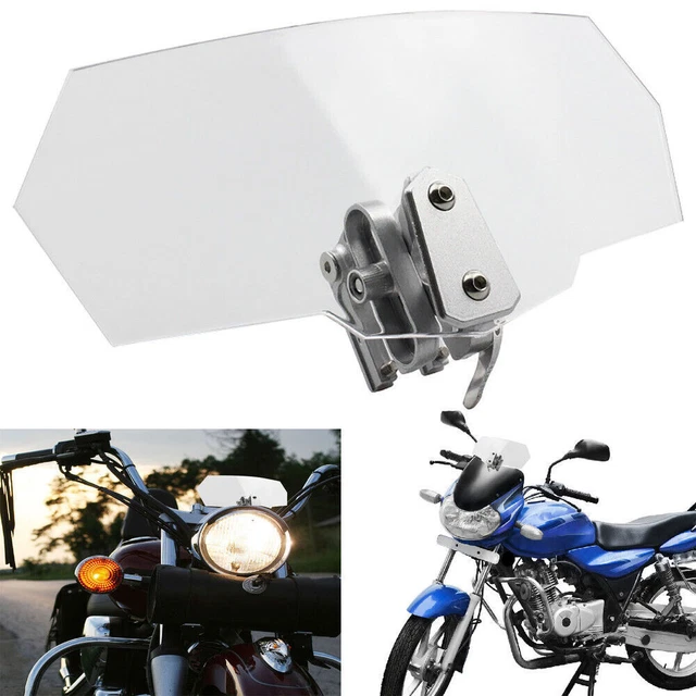 Motorcycle Clip-On Screen Windshield Extension Spoiler Wind Deflector Universal
