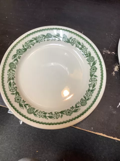 BUFFALO CHINA "KENMORE GREEN" Restaurant Ware Beard and Butter Plate 6 1/4”