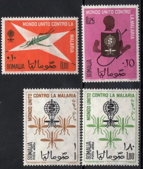 SOMALIA 1962 - Serie completa  MNH** 0,10/0,25/1/1.80 S.  Lotta Malaria#S#XSO