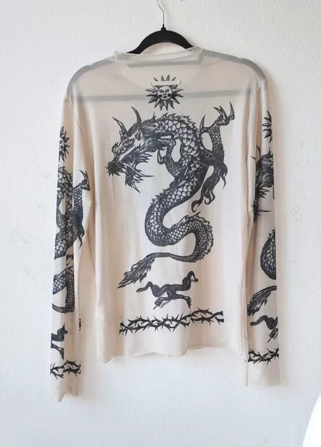 JEAN PAUL GAULTIER Homme Safe Sex Forever Tattoo Dragon Mesh Long ...